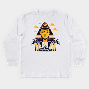 Ancient Egypt Pharaohs, Pyramids, Elegant Grandeur: Mythology & Modernity in Egypt Kids Long Sleeve T-Shirt